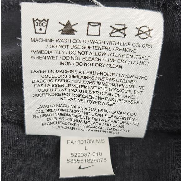 NIKE WOMEN'S BLACK DRI-FIT CROPPED LEGGINGS COMPRESSION PANTS - SIZE LARGE - Picture 6 of 9